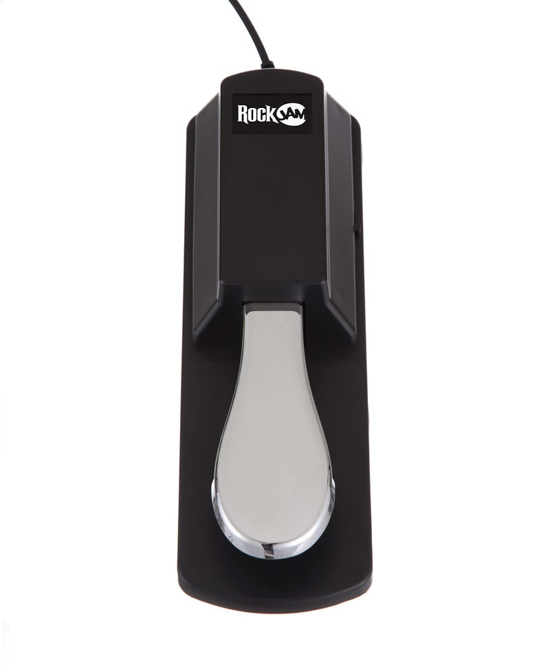 RockJam 6.35mm Sustain Pedal for Electronic Keyboards and Digital Pianos with Polarity Switch, Anti-Slip Rubber Bottom and 5.9 ft. Cable - Image 2